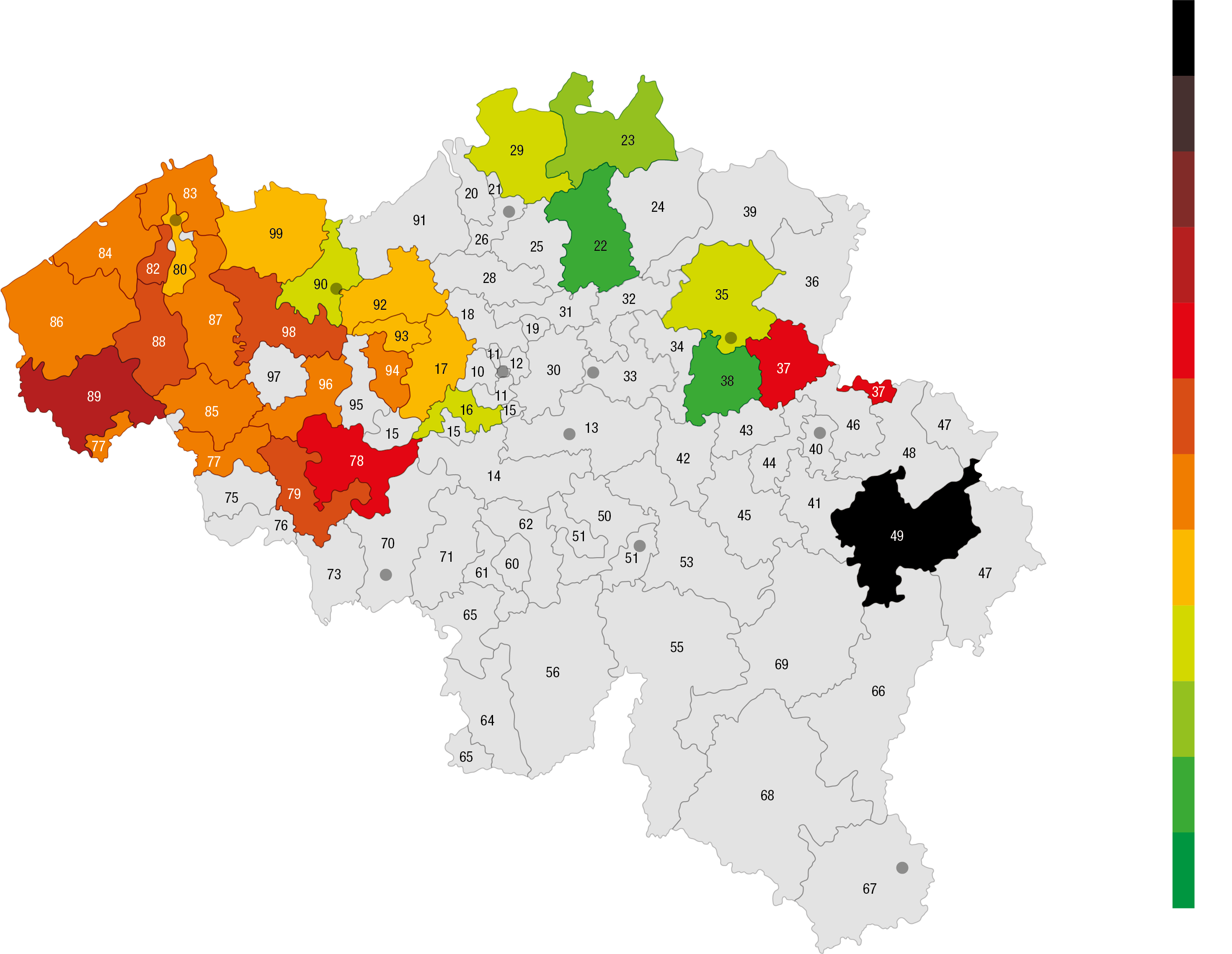 Gemiddelde ODR waarde per postcodecluster