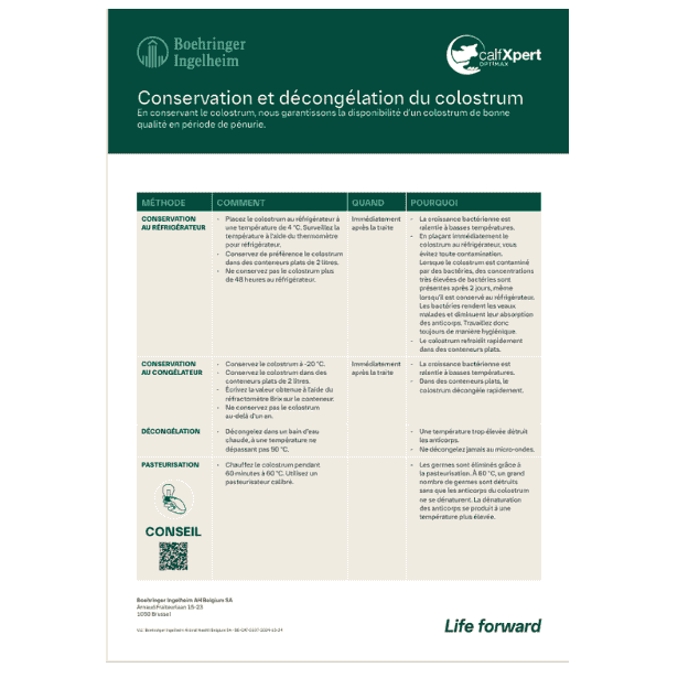 Factsheet hoe bewaar ik colostrum